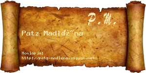 Patz Madléna névjegykártya
